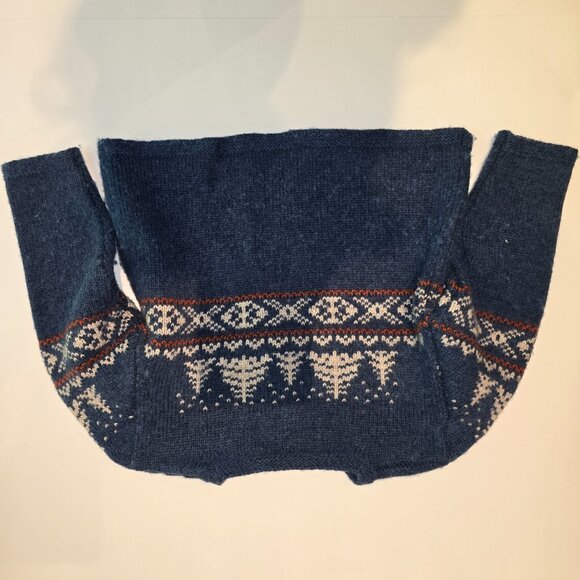 Pili Carrera Kids Wool Knit Cardigan – Made in Spain – Blue Fair Isle Pattern - Picture 5 of 5